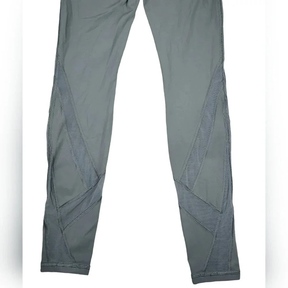 Lululemon Wunder Under High Rise Sage Green Mesh Leggings Size 4